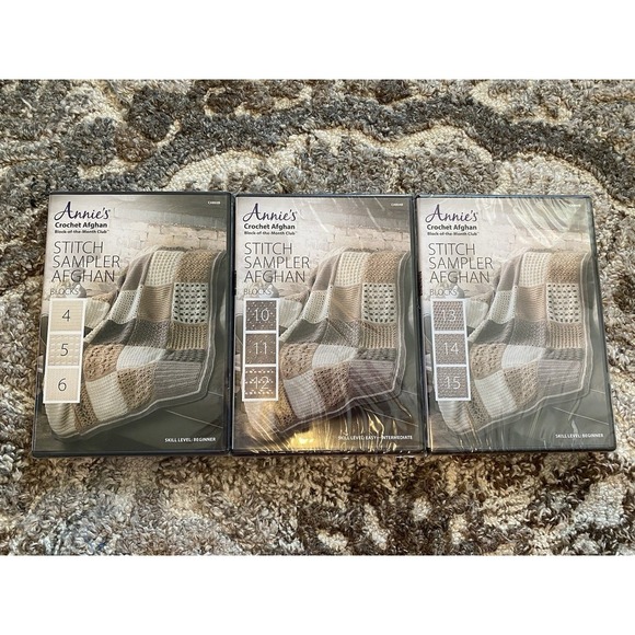 Annie's Crochet Afghan Block Month Club Stitch Sampler 7 DVD NEW Partial Set - Picture 3 of 6